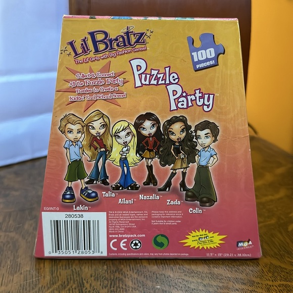 NEW Vintage Lil’ Bratz Puzzle Party Ailani 100-Piece Boxed Puzzle 2004 Millenial - Picture 3 of 3